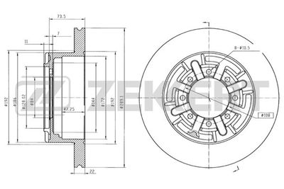 BS5443 ZEKKERT Тормозной диск