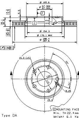 BS8498 BRECO Тормозной диск