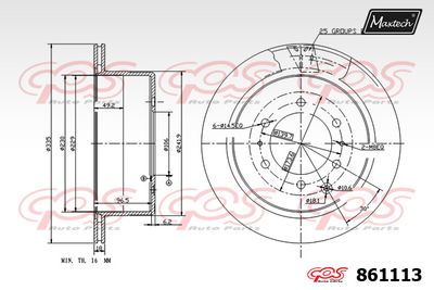 861113 MAXTECH Тормозной диск