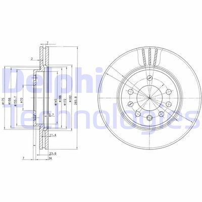 BG2750 DELPHI Тормозной диск