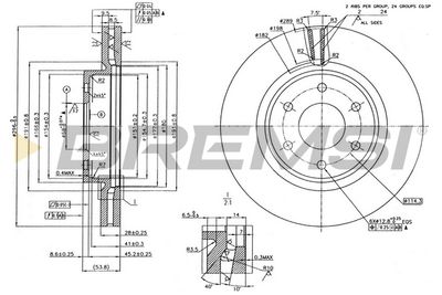 CD7332V BREMSI Тормозной диск