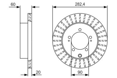 0986479V40 BOSCH Тормозной диск