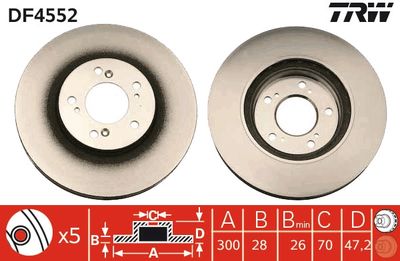 DF4552 TRW Тормозной диск