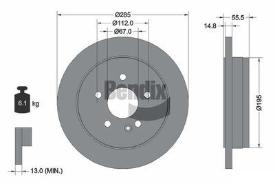 BDS1501 BENDIX Braking Тормозной диск