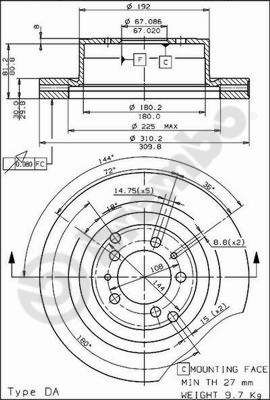 BS7972 BRECO Тормозной диск