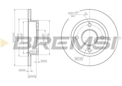 CD6845S BREMSI Тормозной диск