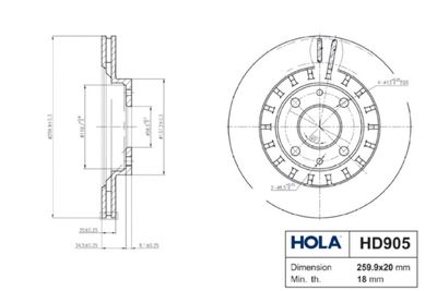 HD905 HOLA Тормозной диск