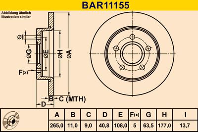 BAR11155 BARUM Тормозной диск