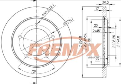 BD2863 FREMAX Тормозной диск