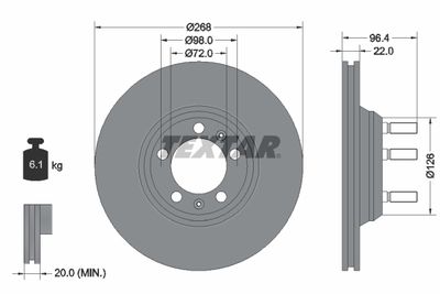 92033600 TEXTAR Тормозной диск