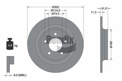 BDS1708 BENDIX Braking Тормозной диск