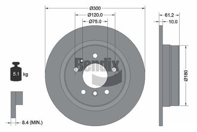 BDS1811 BENDIX Braking Тормозной диск