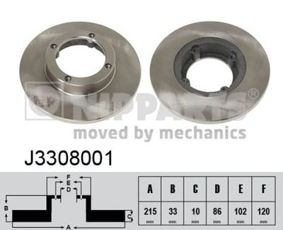 J3308001 NIPPARTS Тормозной диск