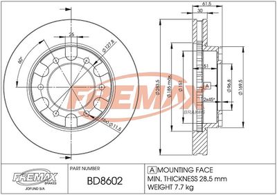 BD8602 FREMAX Тормозной диск