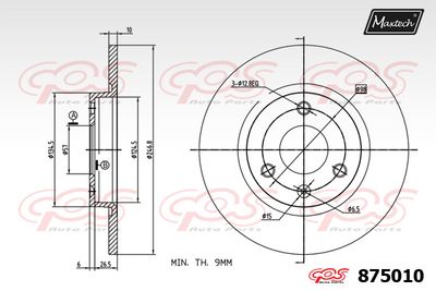 875010 MAXTECH Тормозной диск