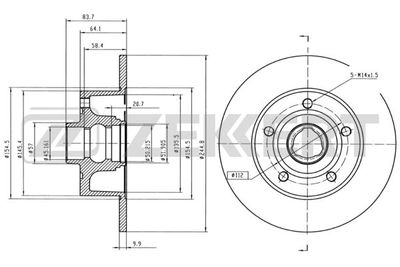 BS5194 ZEKKERT Тормозной диск