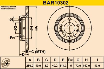 BAR10302 BARUM Тормозной диск