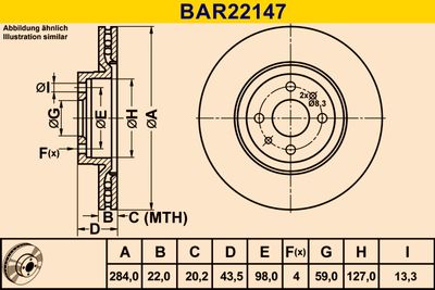 BAR22147 BARUM Тормозной диск