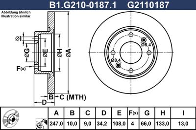 B1G21001871 GALFER Тормозной диск