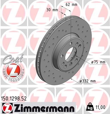 150129852 ZIMMERMANN Тормозной диск