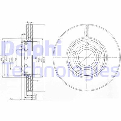 BG2518 DELPHI Тормозной диск