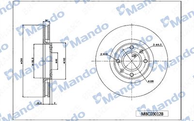 MBC030128 MANDO Тормозной диск