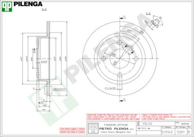 5261 PILENGA Тормозной диск