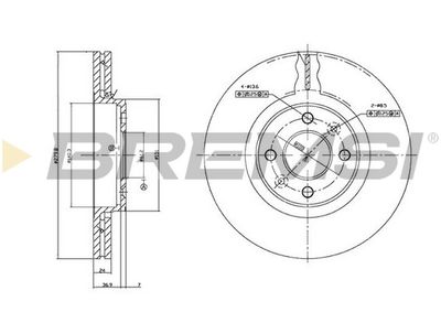 CD7124V BREMSI Тормозной диск