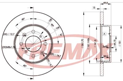 BD0841 FREMAX Тормозной диск