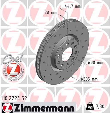 110222452 ZIMMERMANN Тормозной диск