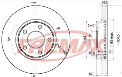 BD0014 FREMAX Тормозной диск