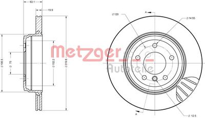 6110259 METZGER Тормозной диск