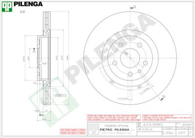 V017 PILENGA Тормозной диск