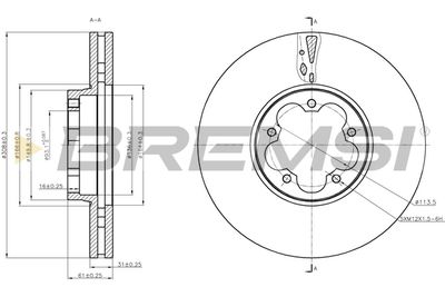 CD8468V BREMSI Тормозной диск