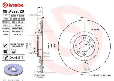 09A82920 BREMBO Тормозной диск