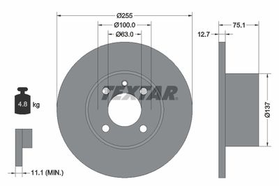 92011600 TEXTAR Тормозной диск