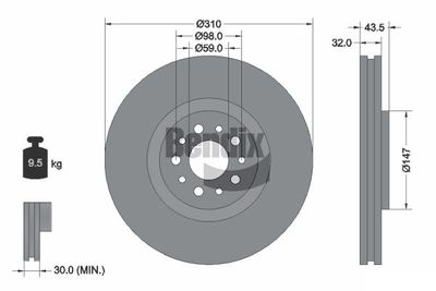 BDS1888 BENDIX Braking Тормозной диск