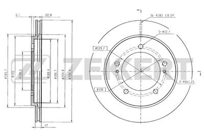 BS5487 ZEKKERT Тормозной диск