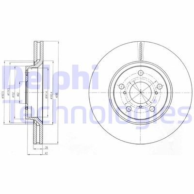 BG4236 DELPHI Тормозной диск