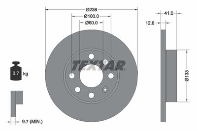 92020903 TEXTAR Тормозной диск