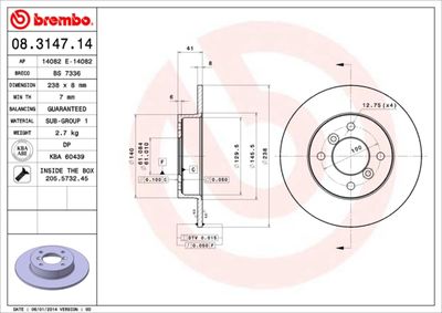 BS7336 BRECO Тормозной диск