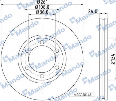 MBC030143 MANDO Тормозной диск