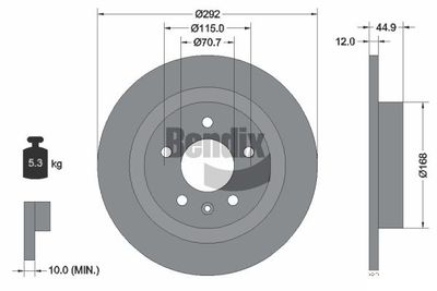 BDS1147 BENDIX Braking Тормозной диск