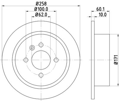 8DD355100351 HELLA PAGID Тормозной диск