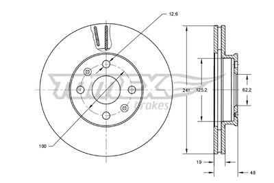 TX7215 TOMEX Brakes Тормозной диск