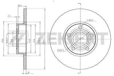 BS5080B ZEKKERT Тормозной диск