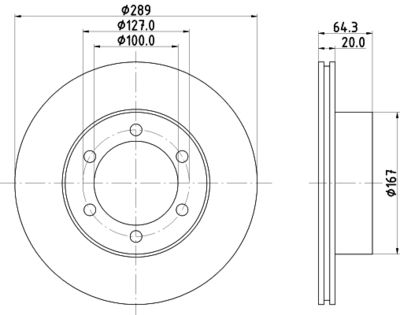 8DD355104761 HELLA PAGID Тормозной диск