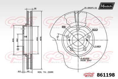 861198 MAXTECH Тормозной диск