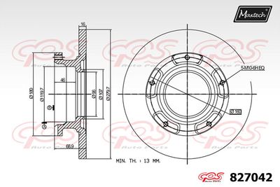 827042 MAXTECH Тормозной диск