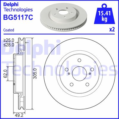 BG5117C DELPHI Тормозной диск